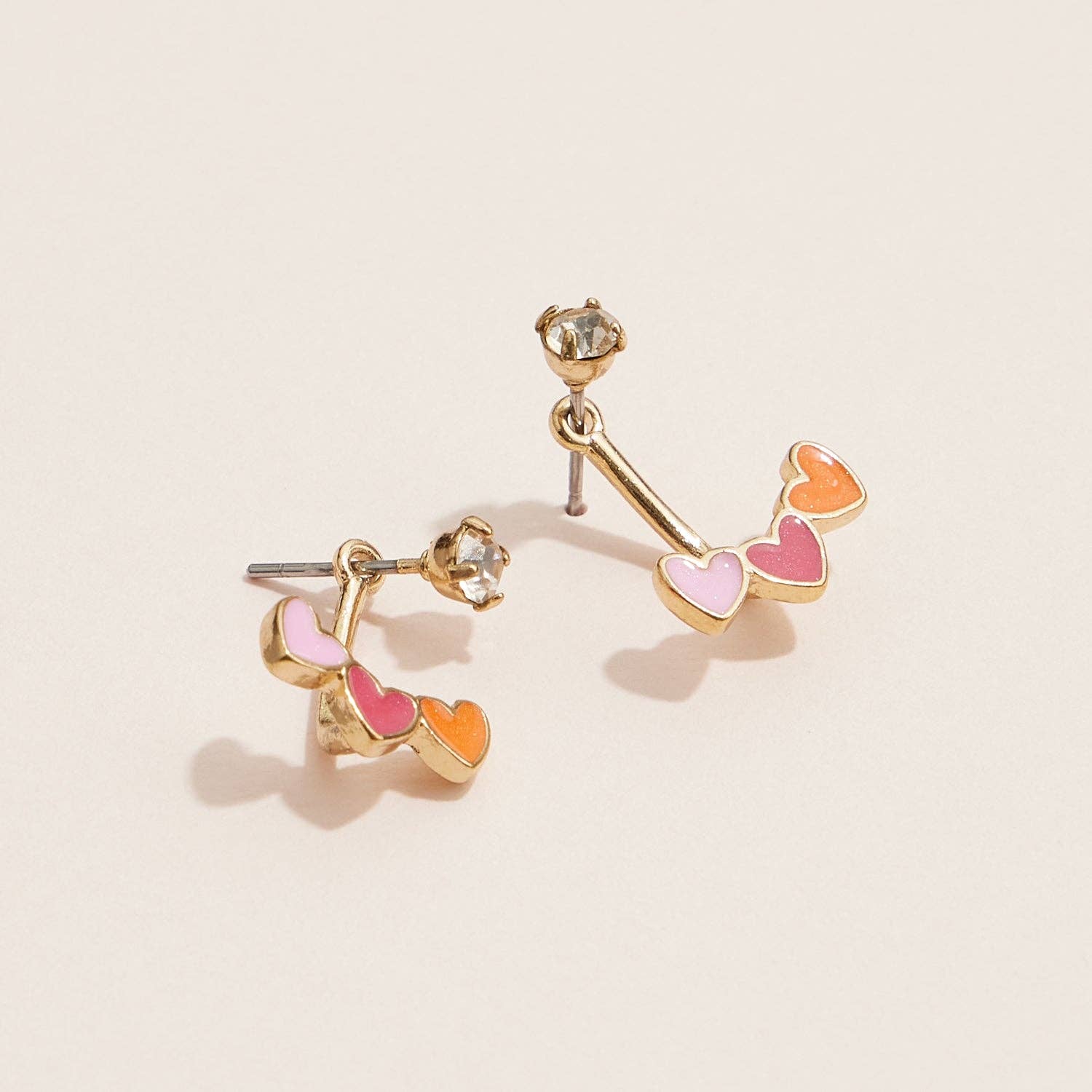Ear Jacket Heart & Stud Earrings