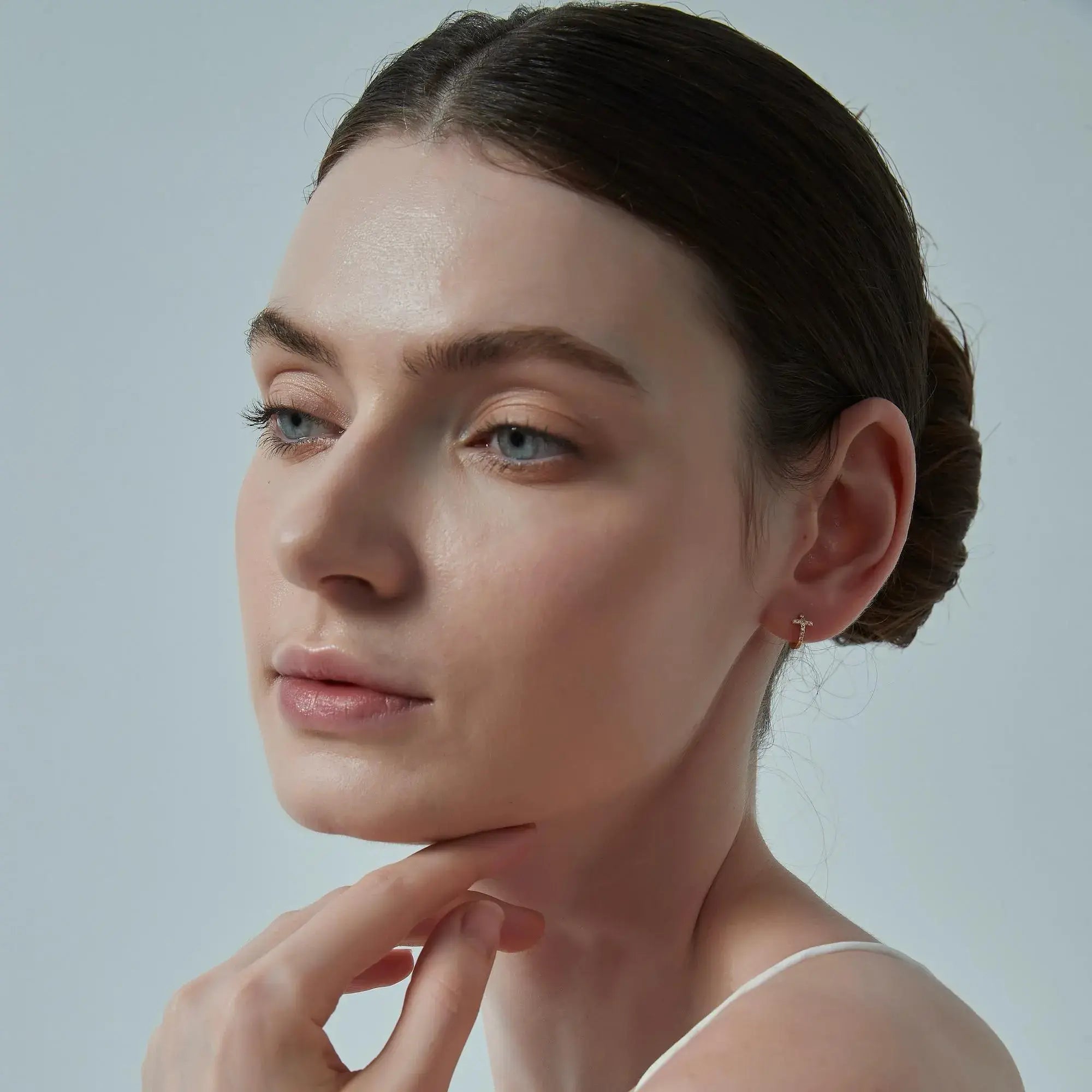 Small Cross Hoop Earrings