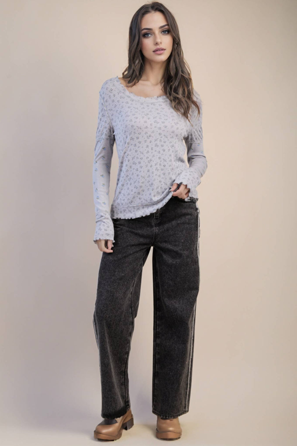 Betty Lettuce Hem Knit Top