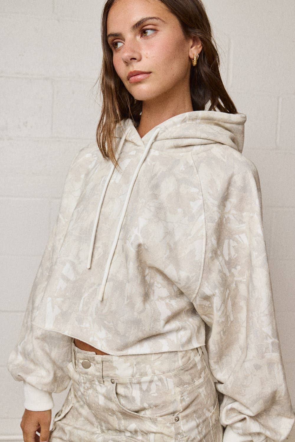 Blend-In Cropped Hooded Sweatshirt
