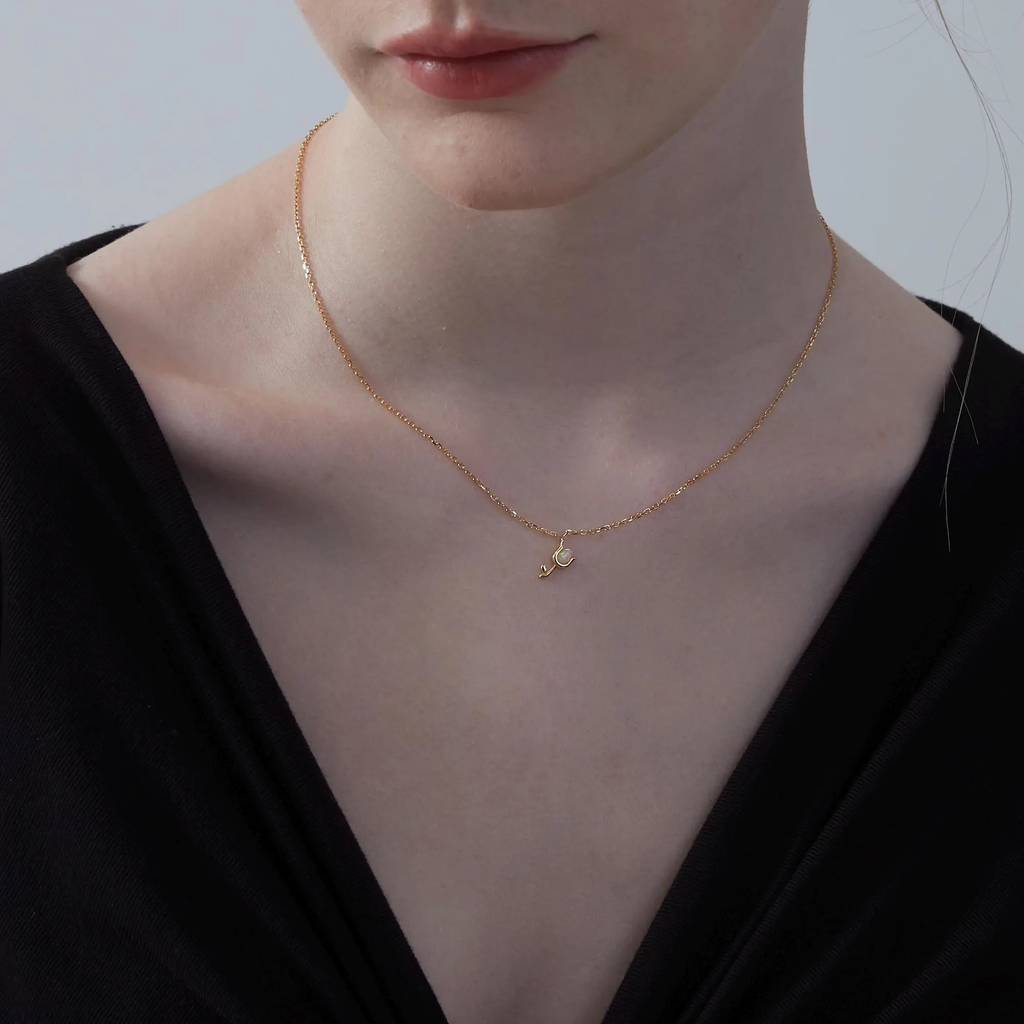Tiny Opal Tulip Necklace