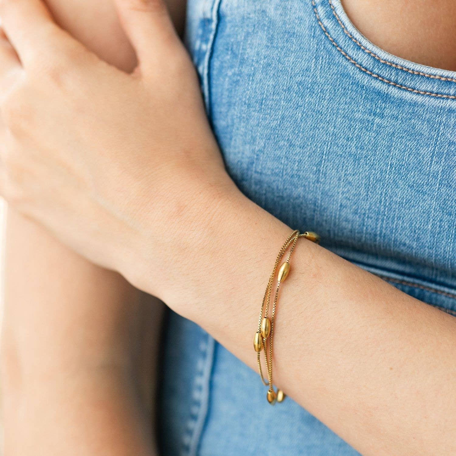 18K Gold Plated Triple Bracelet