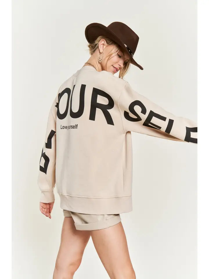 Love Yourself Oversized Sweatshirt