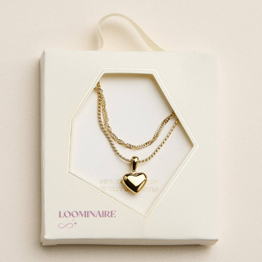 Layered Heart Necklace (Stainless Steel)