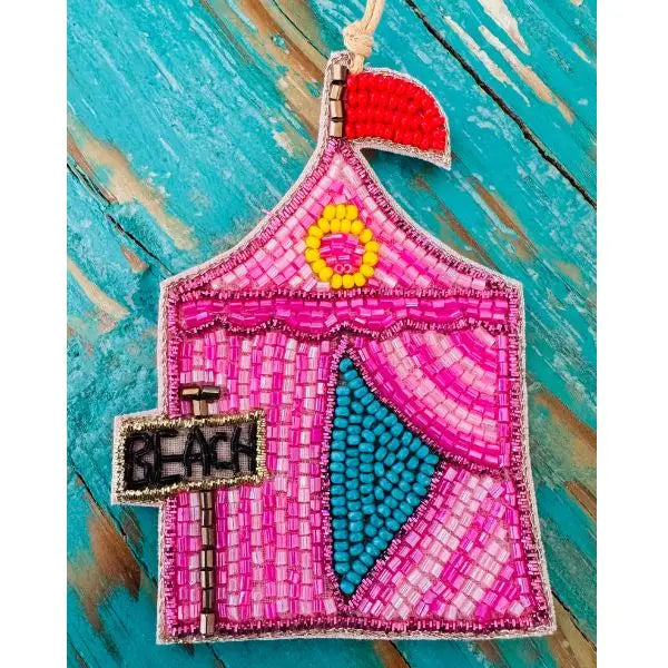Pink Cabana Beaded Ornament
