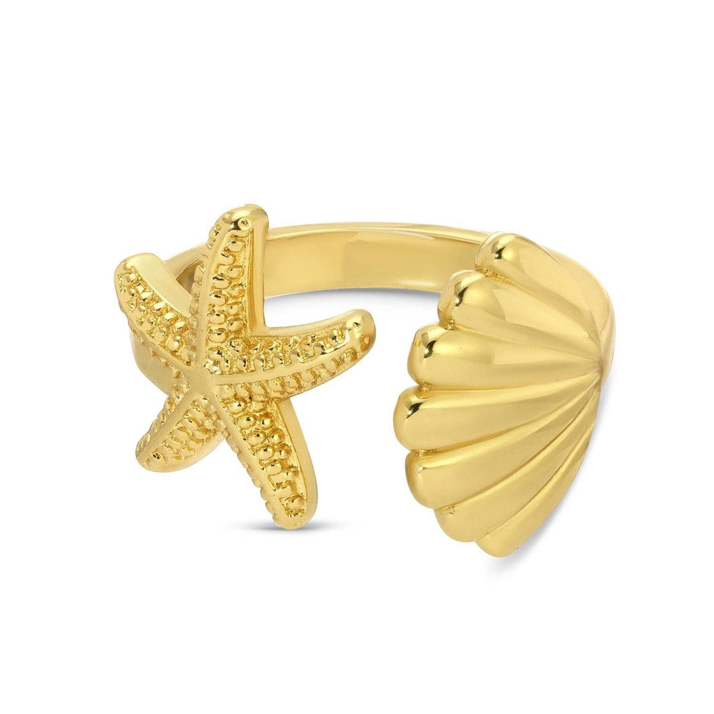 Starfish-Shell Ring (18k Gold Plated)