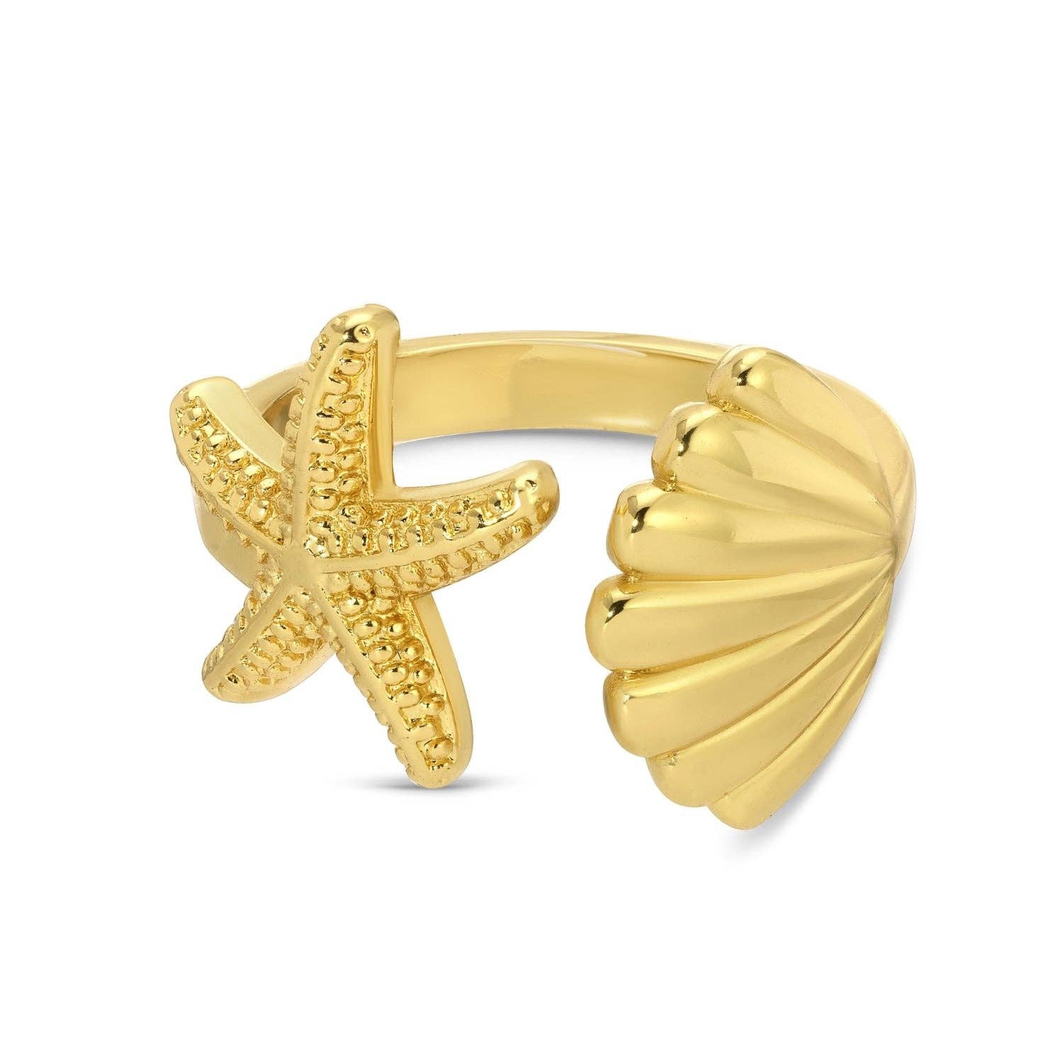 Starfish-Shell Ring (18k Gold Plated)