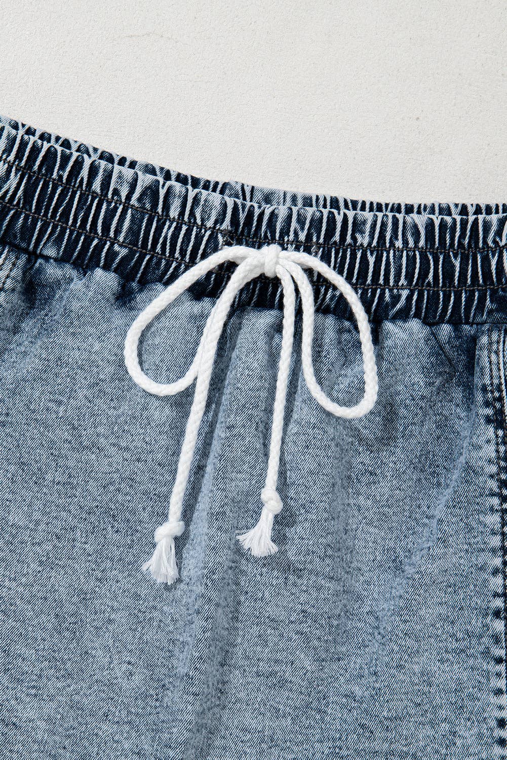 Jessie High Waist Drawstring Denim Skort