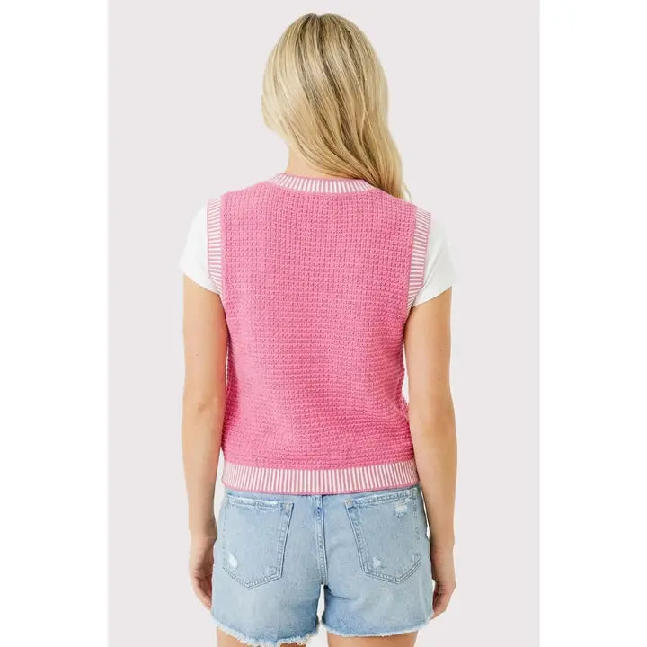 Debbie Sleeveless Textured Sweater