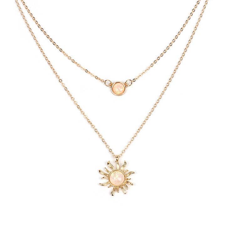 Opal Charm Layering Necklace