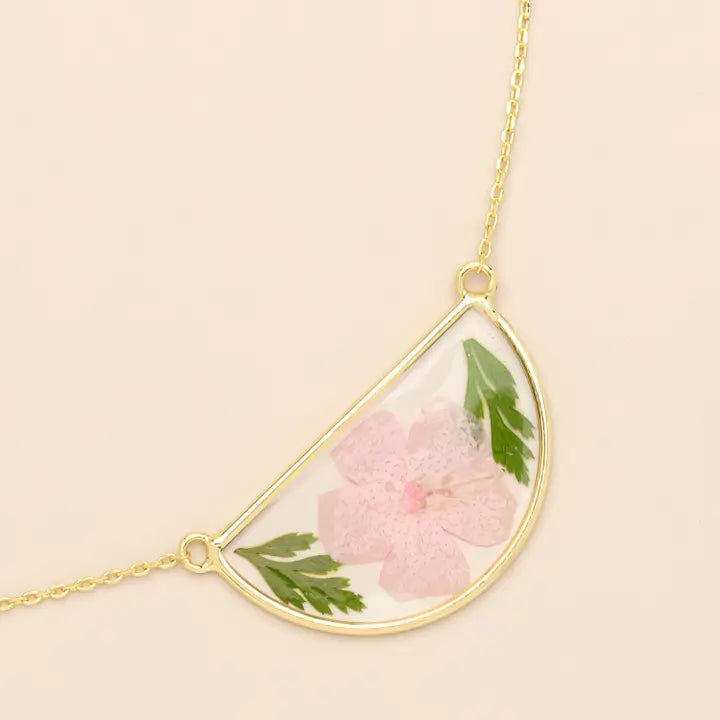 Pressed Flower Necklace - Cherry Blossom