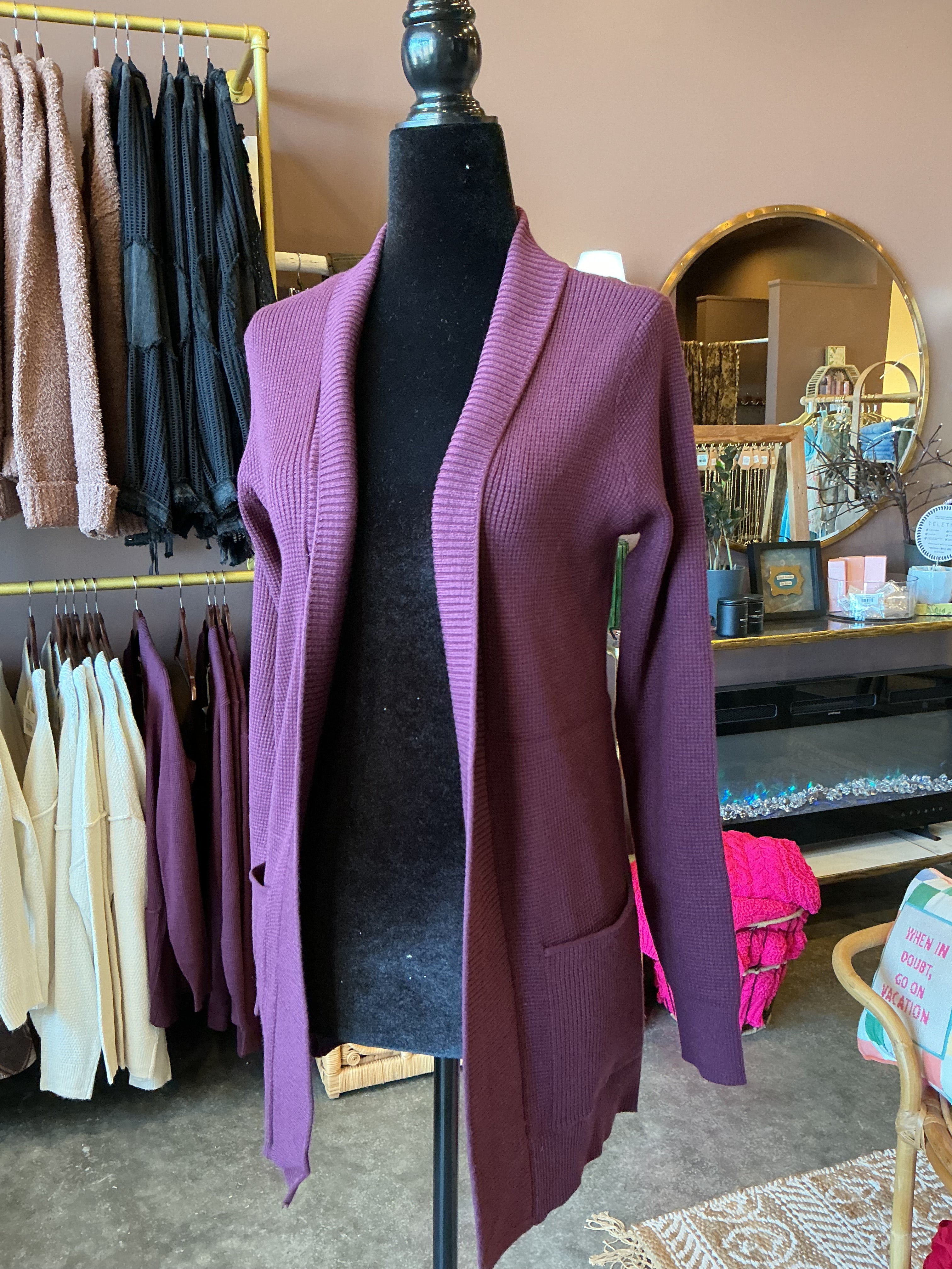 Allie Waffle Cardi