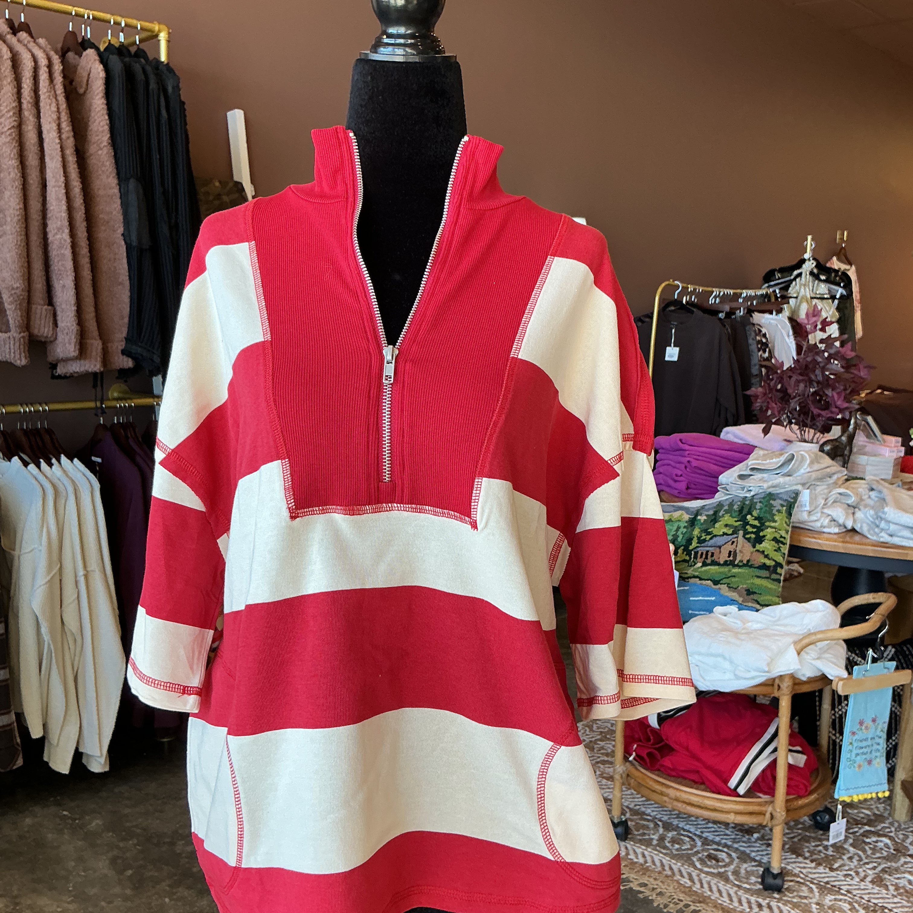 Luna Striped Quarter Zip