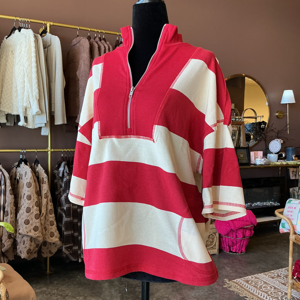 Luna Striped Quarter Zip