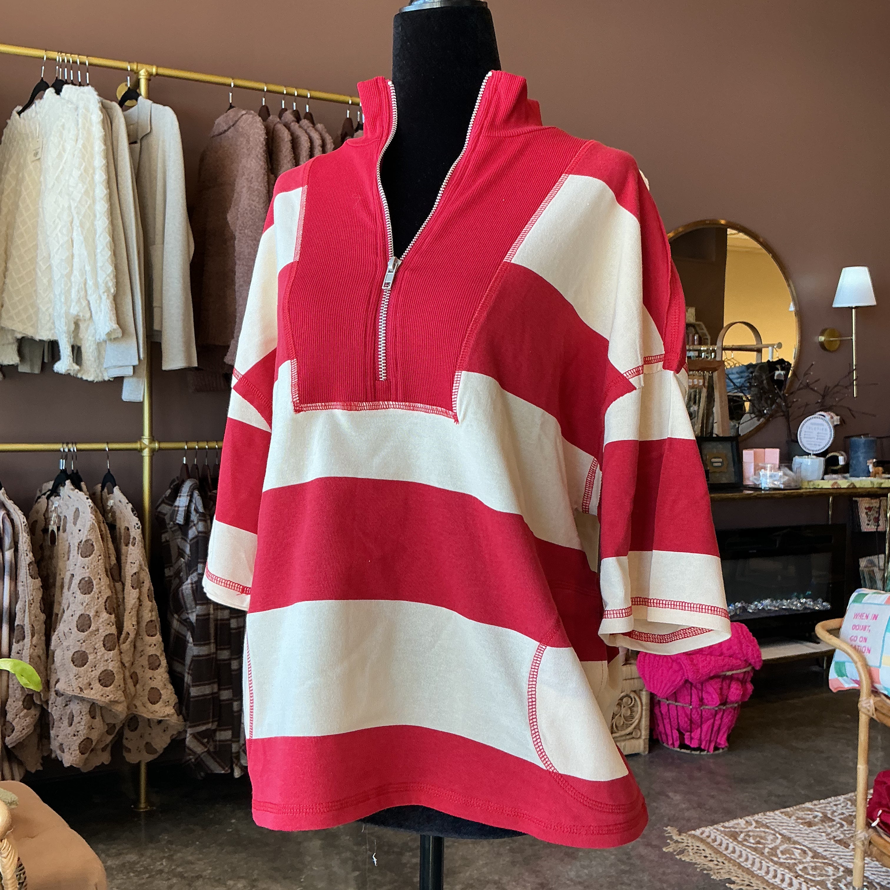 Luna Striped Quarter Zip