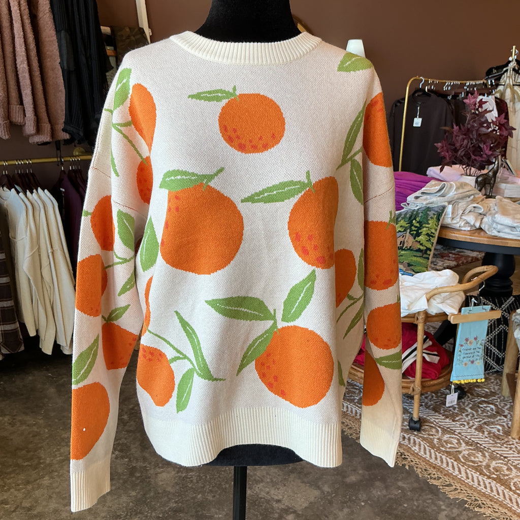 Happy Orange Long Sleeve Sweater