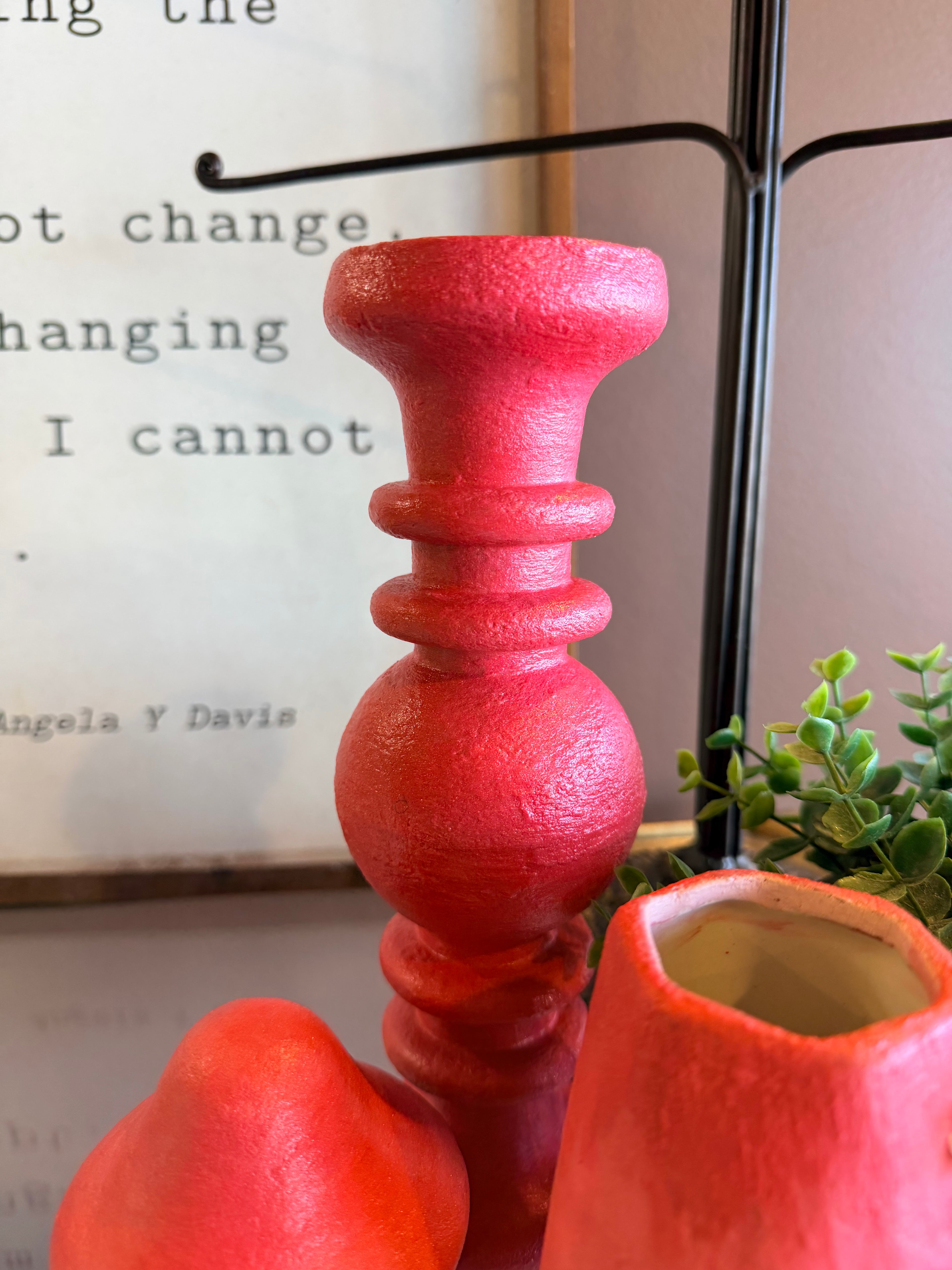 HBC Tall Candlestick Vibrant Coral