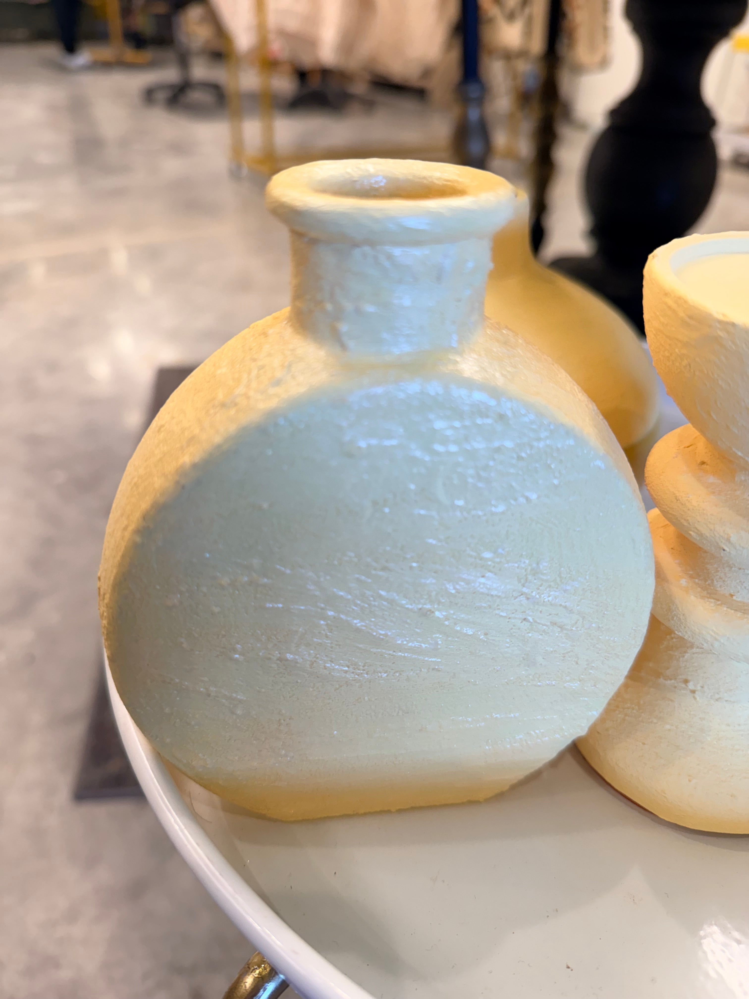 HBC Yellow 'Stone'-Textured Vase