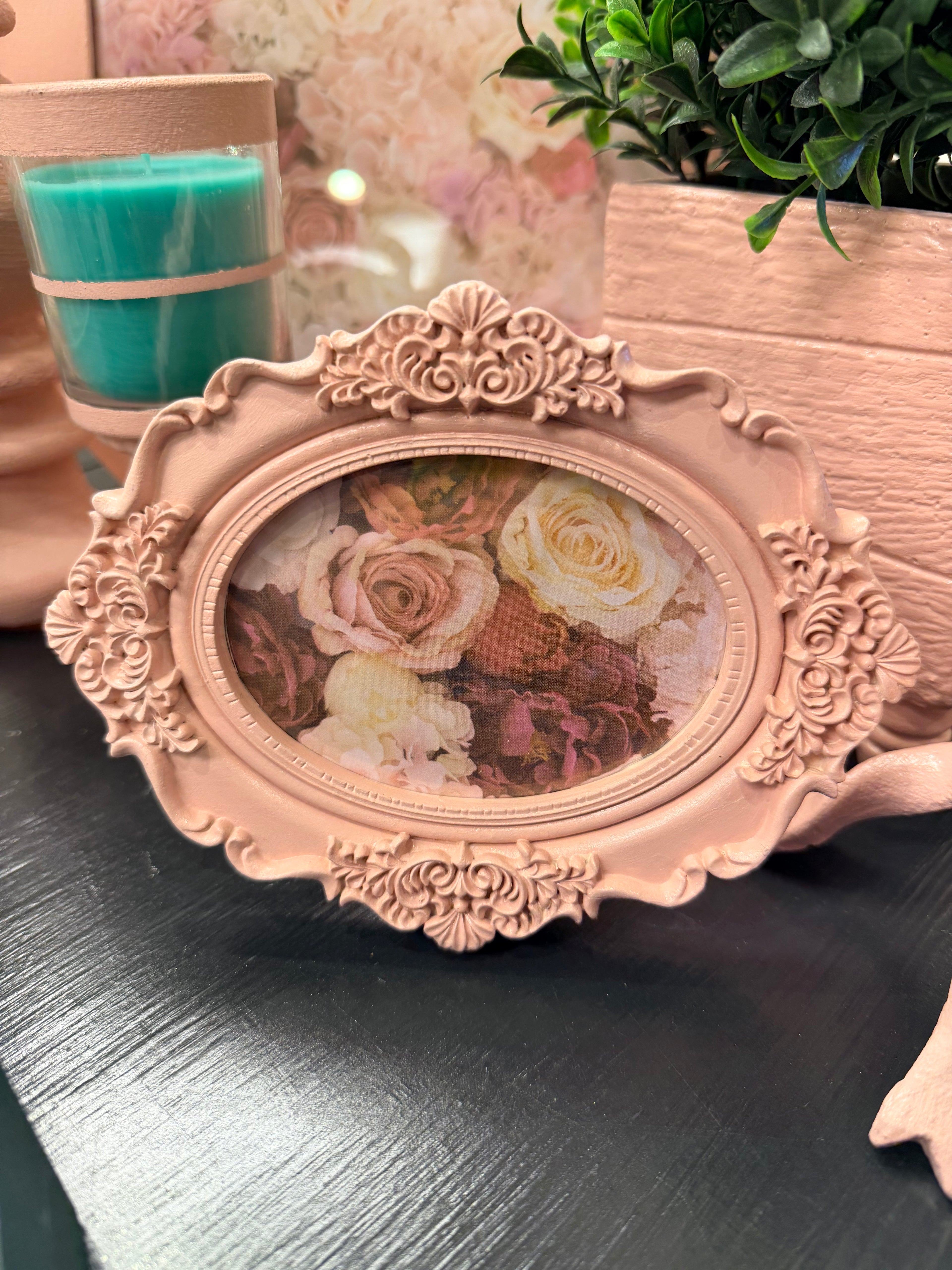 HBC Pink Floral Baroque 4x3 Frame