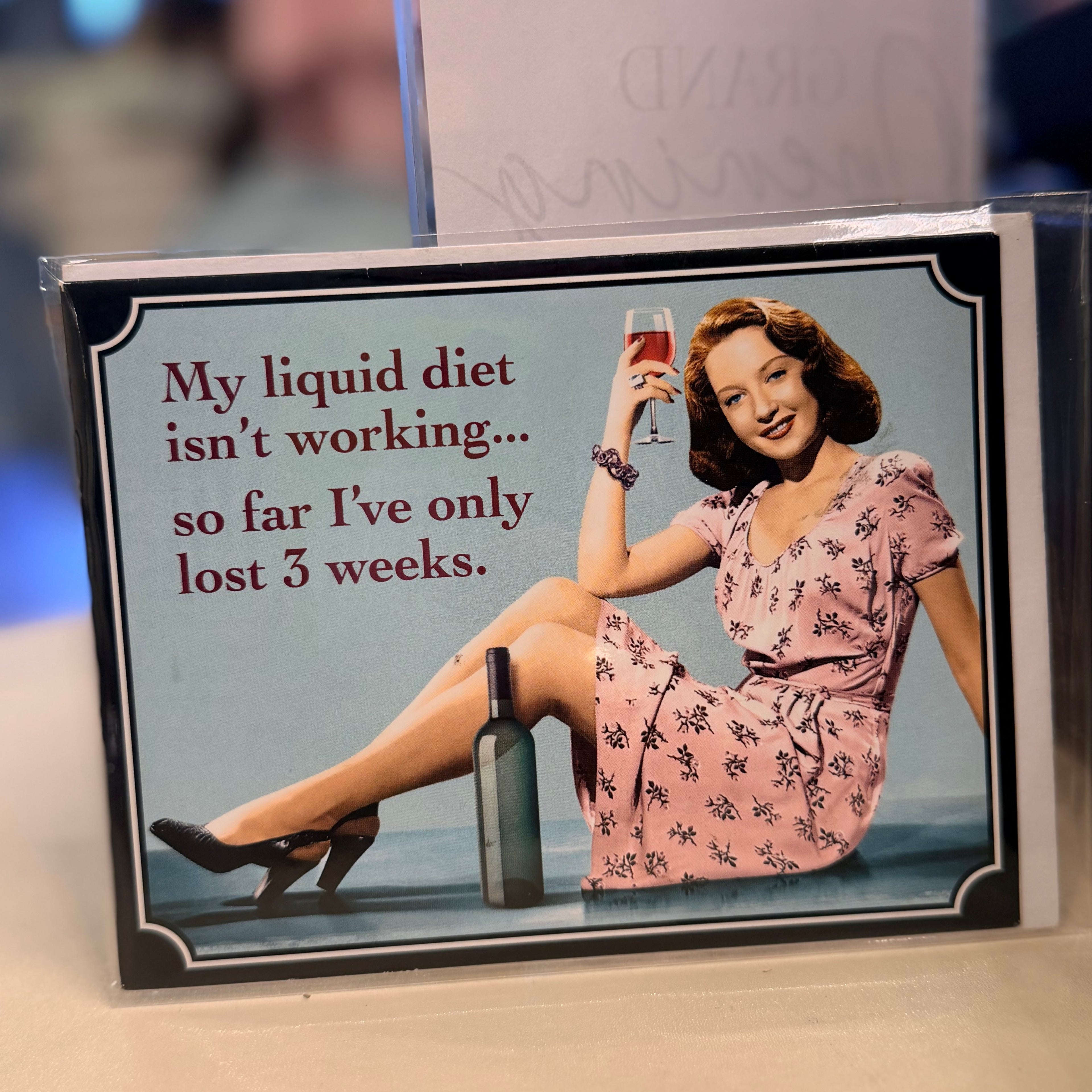 HBC: 'My Liquid Diet...' Gr. Card (blank inside)