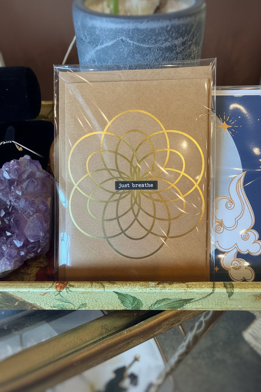 HBC: "Just Breathe" Gr. Card (blank inside)