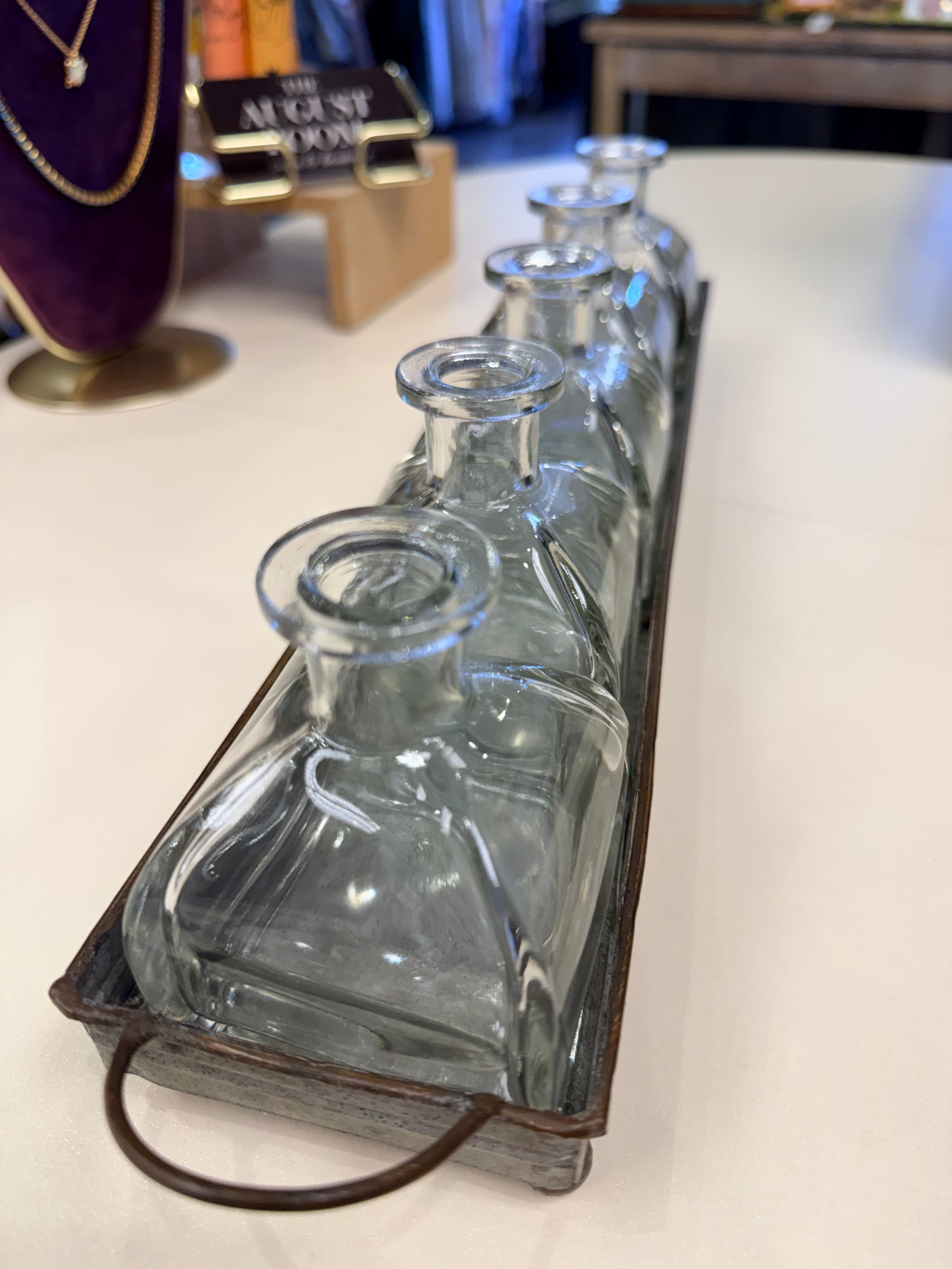 Mini Vases & Metal Stand