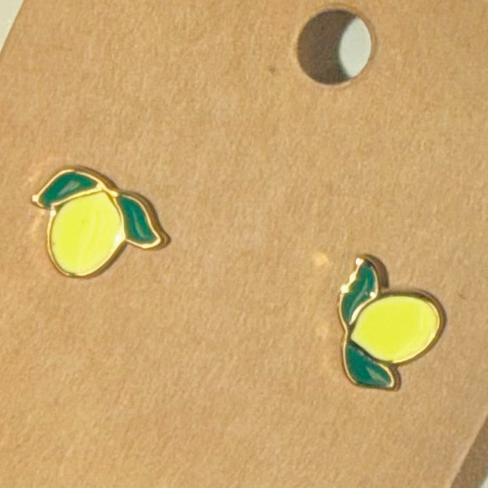 Lemon-Drop Fashion Stud Earrings