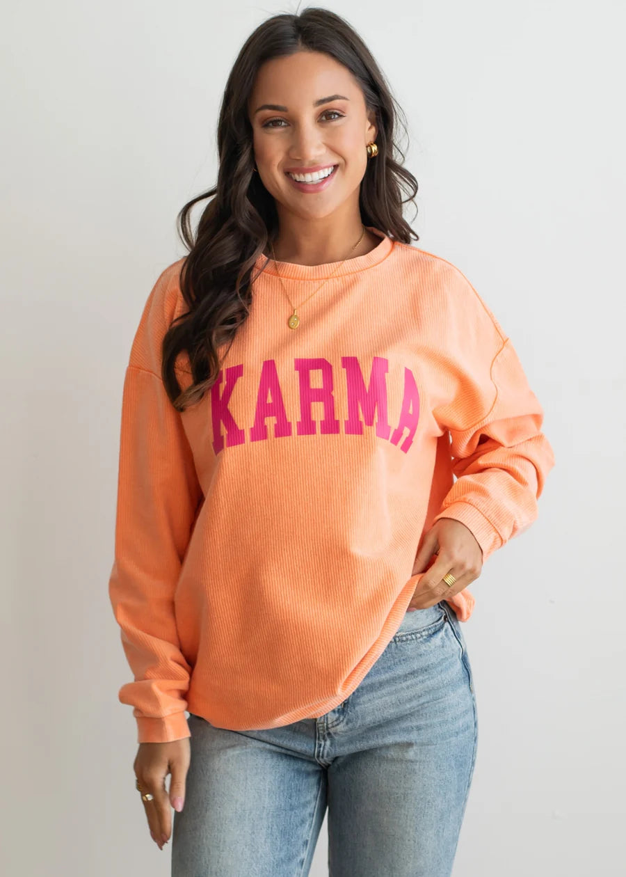 Coral & Orange Lightweight Sweatshirt