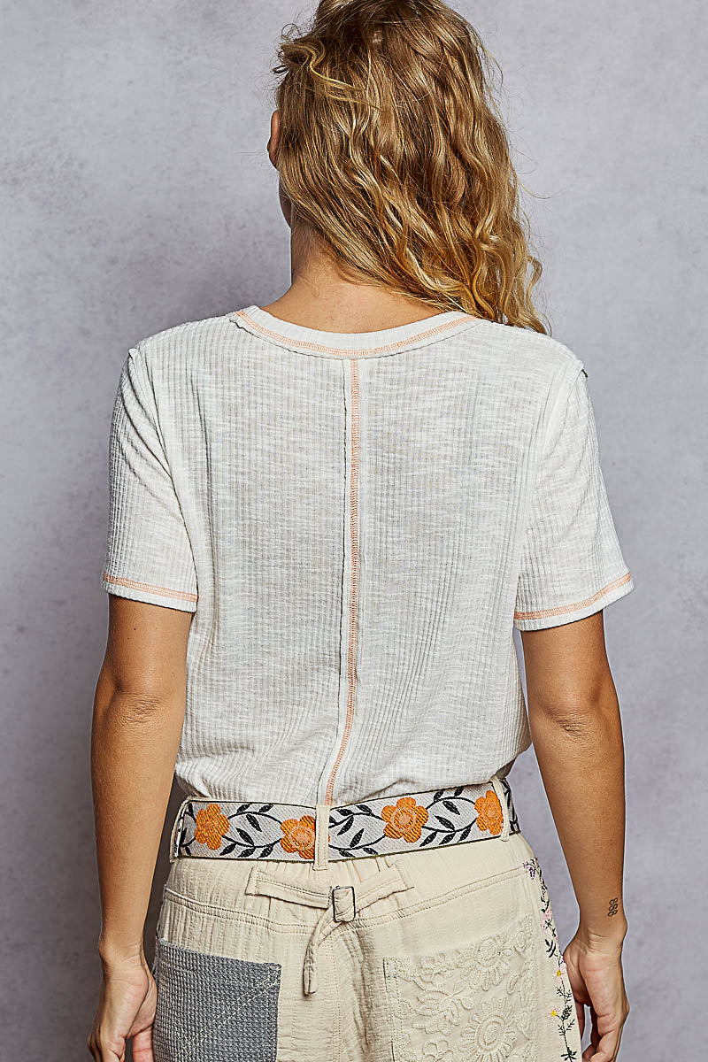 Regina Ribbed Jersey Tee