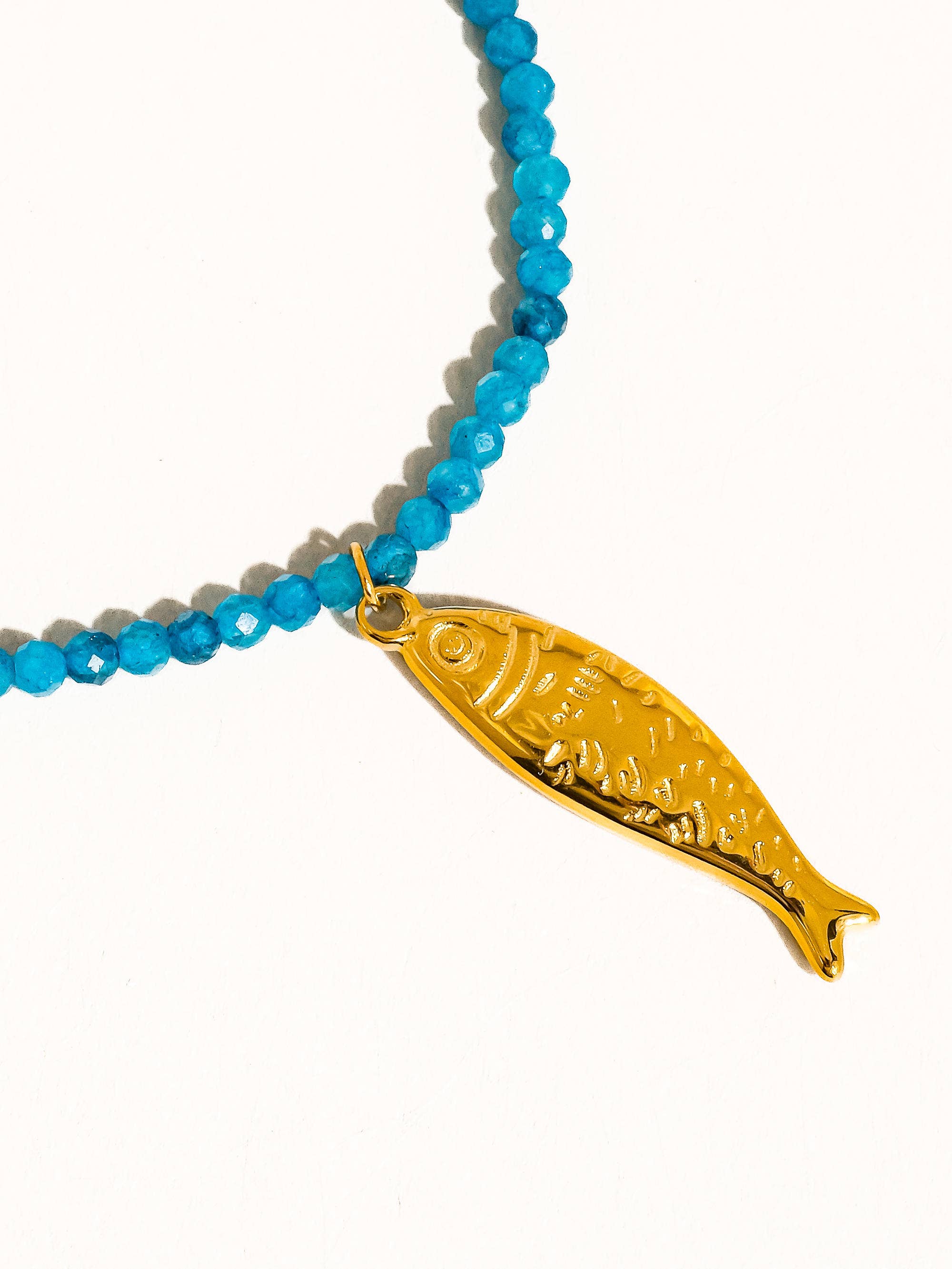Azure Fish 18K Gold Beaded Necklace