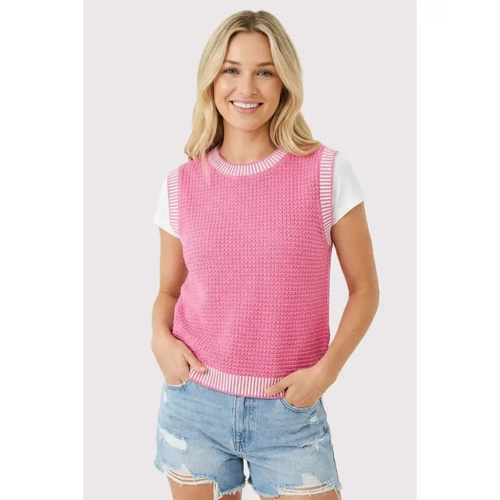 Debbie Sleeveless Textured Sweater