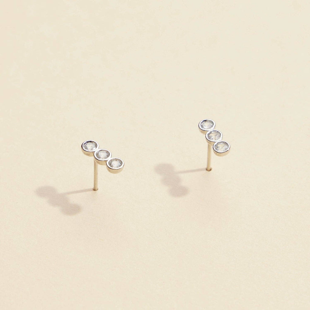 Trio Rhinestones Stud Earrings