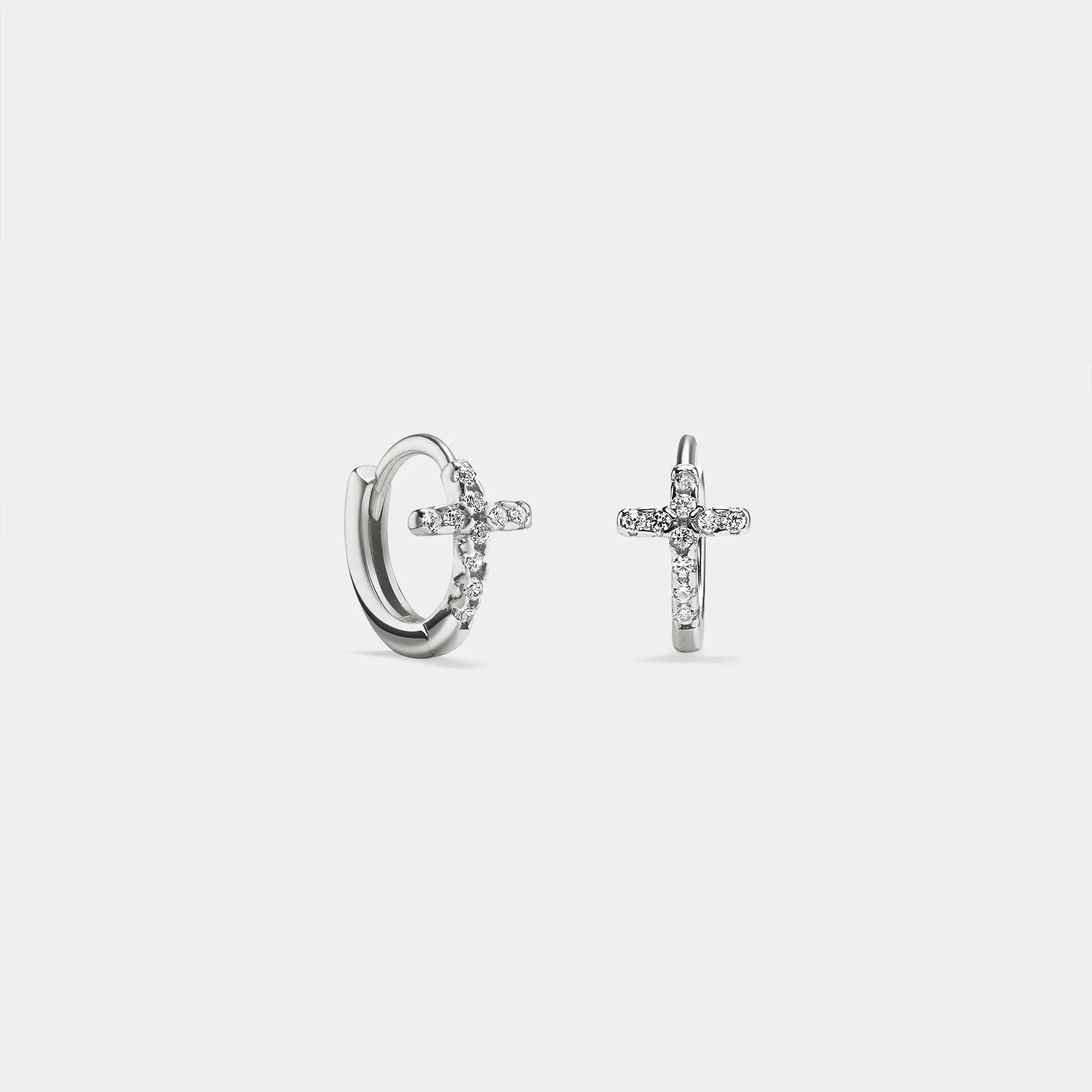 Small Cross Hoop Earrings