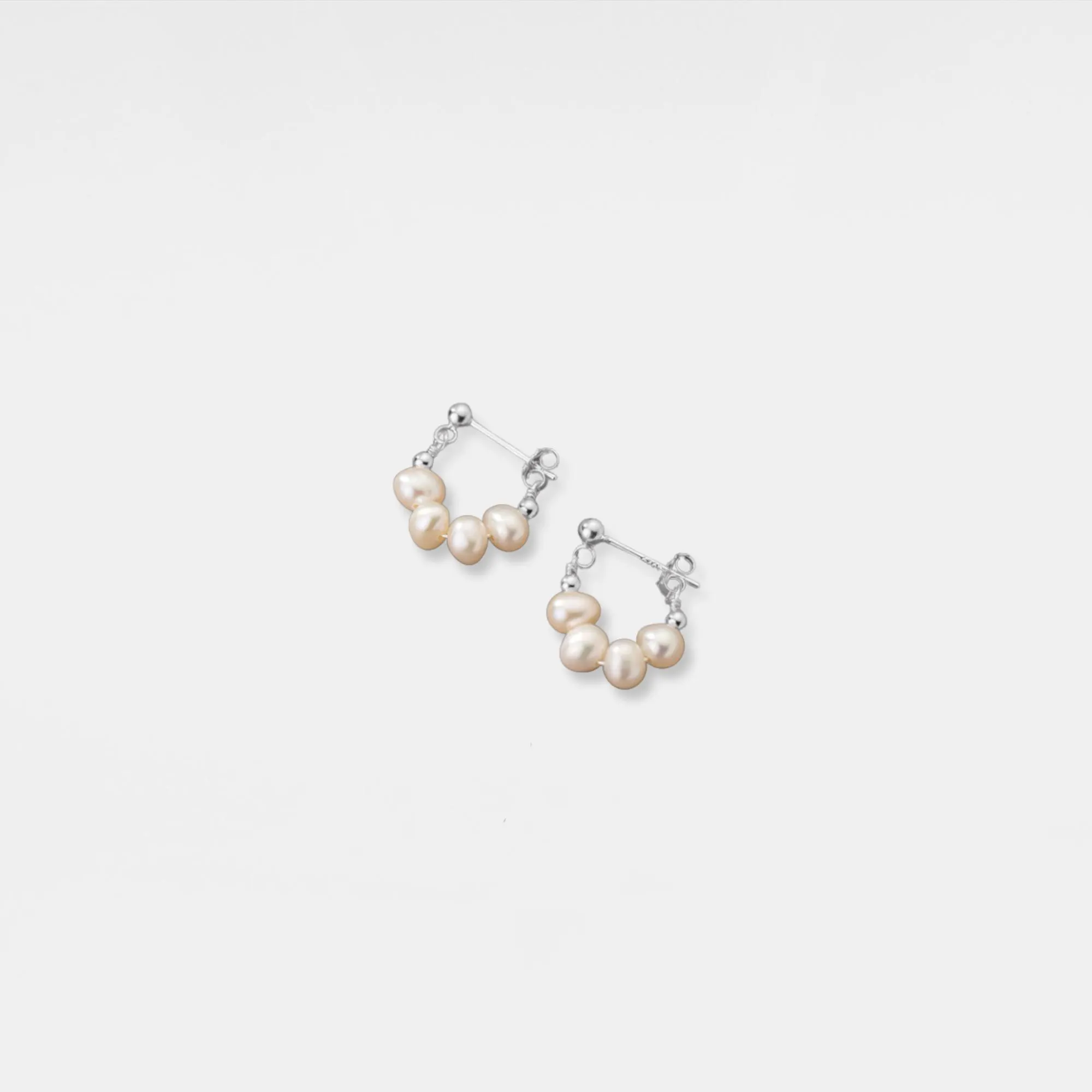 Dainty Pearl Hoop Earrings