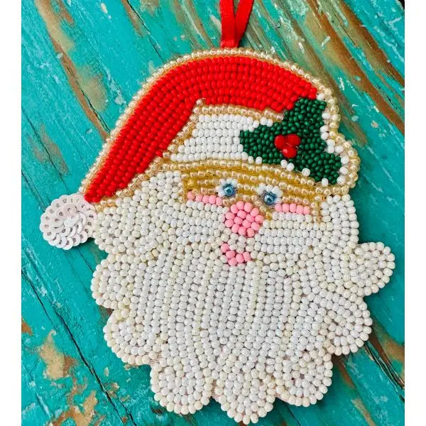 Santa Beaded Ornament