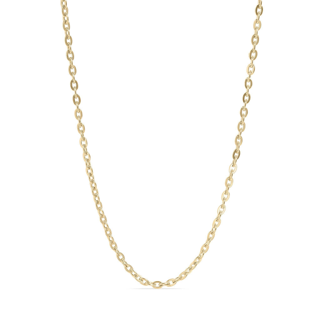 18K Gold PVD Stainless Steel Flat Oval Loop Chain