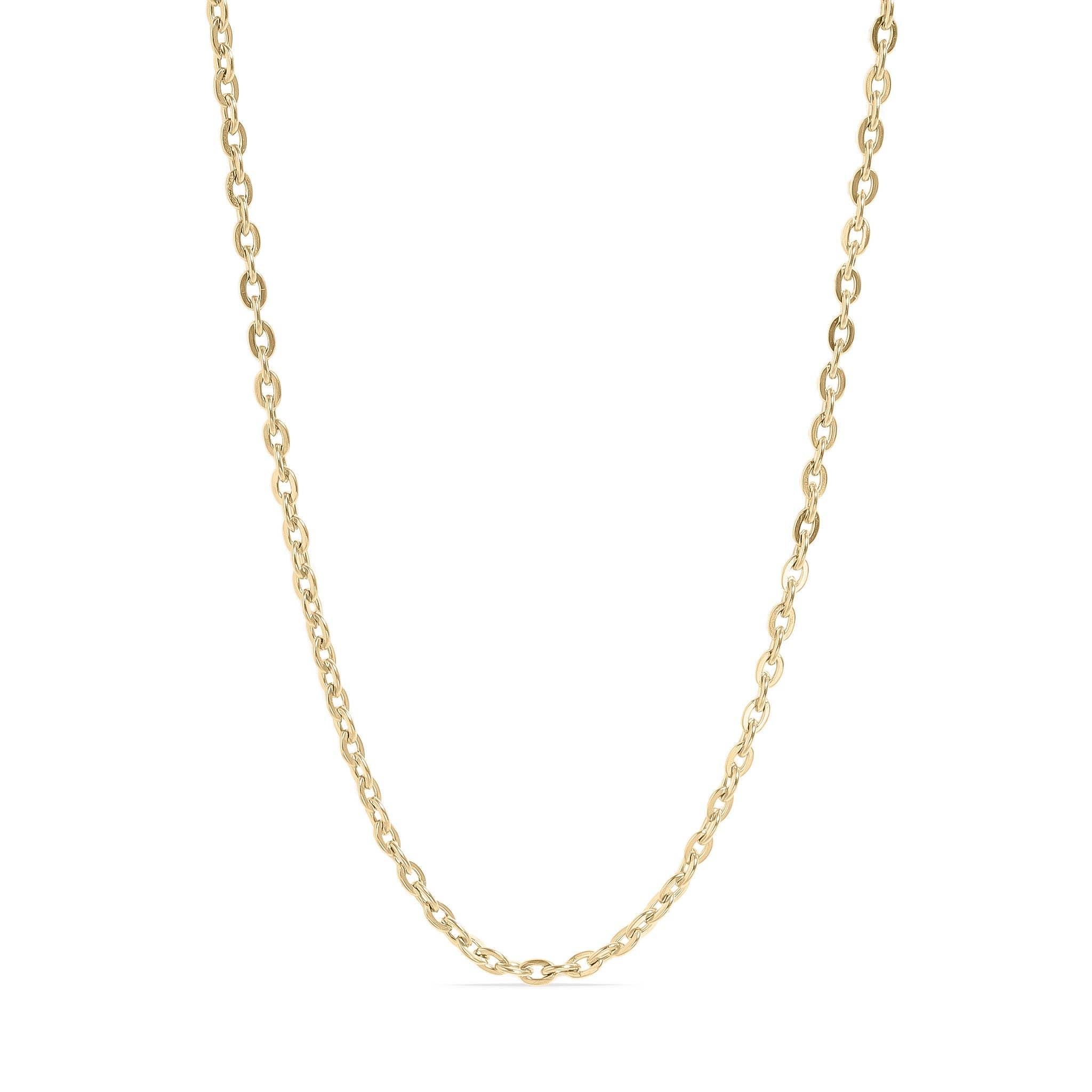 18K Gold PVD Stainless Steel Flat Oval Loop Chain
