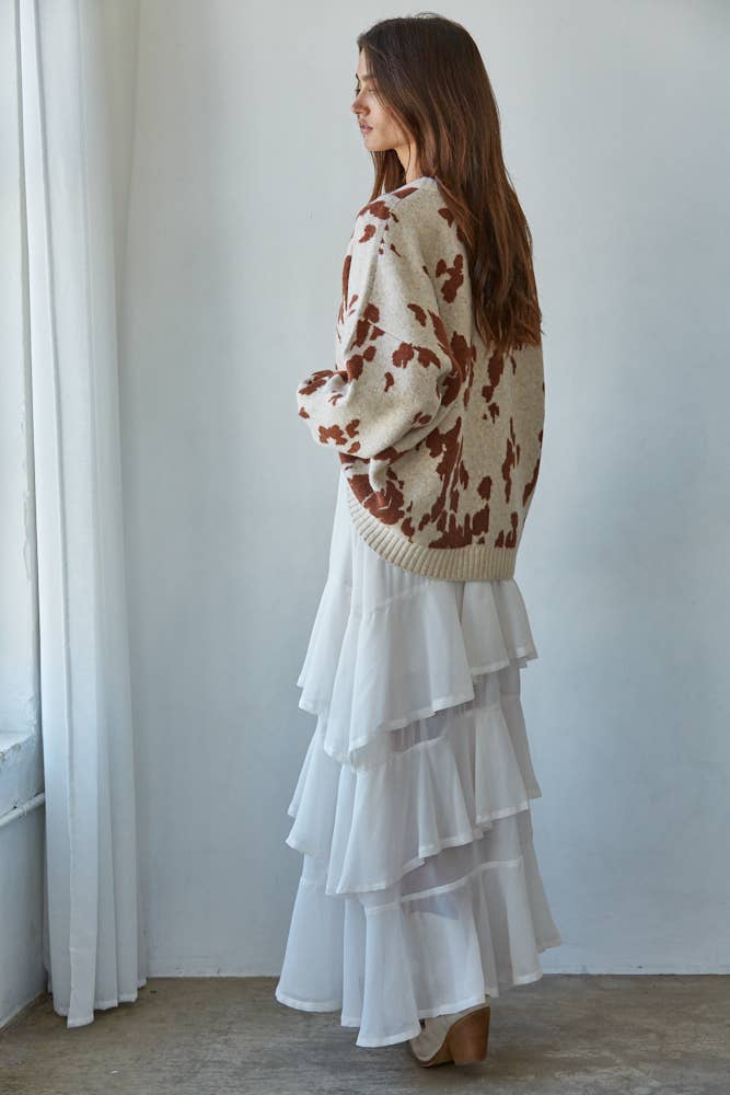 Savanna Cow Print Sweater