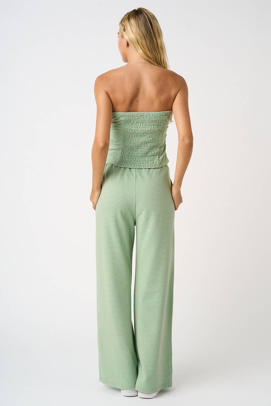 Morgan Striped Smocked Back Tube Top