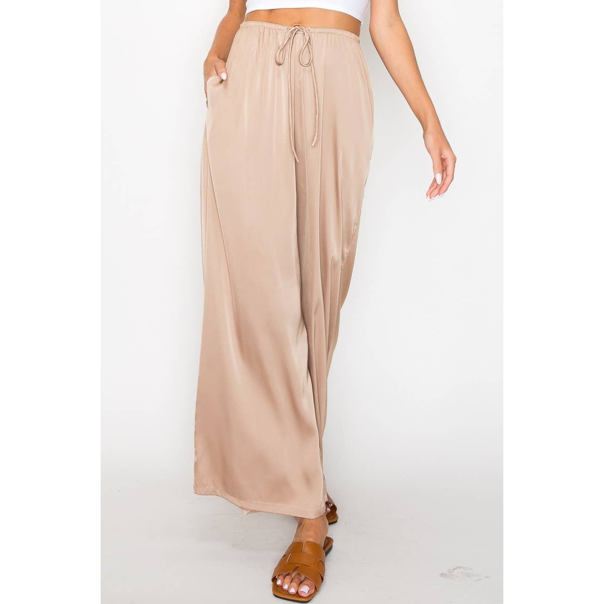 Savvy Satin Wide-Leg Pants