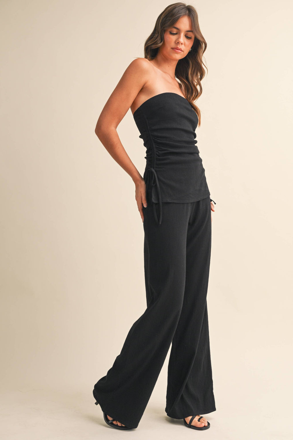 Nelly Wide Leg Stretch Linen Pants