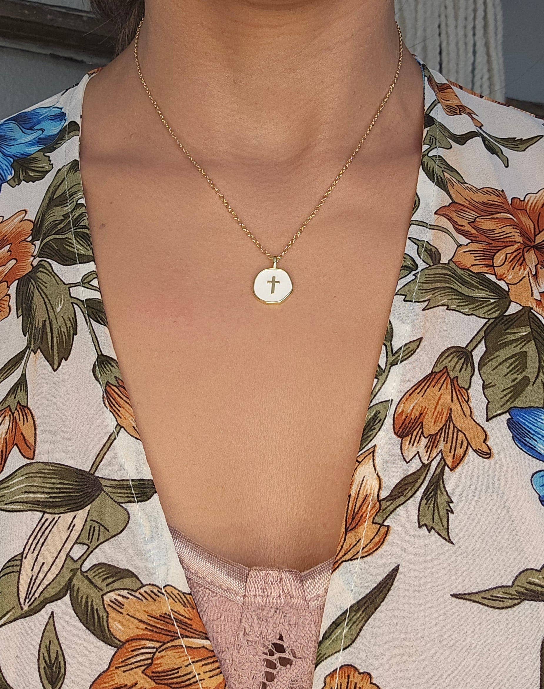 18k Gold-Plated Cross Necklace
