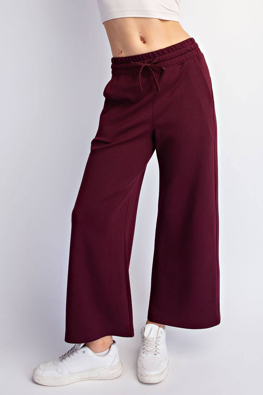 Deana Scuba Cropped Wide Leg Pant