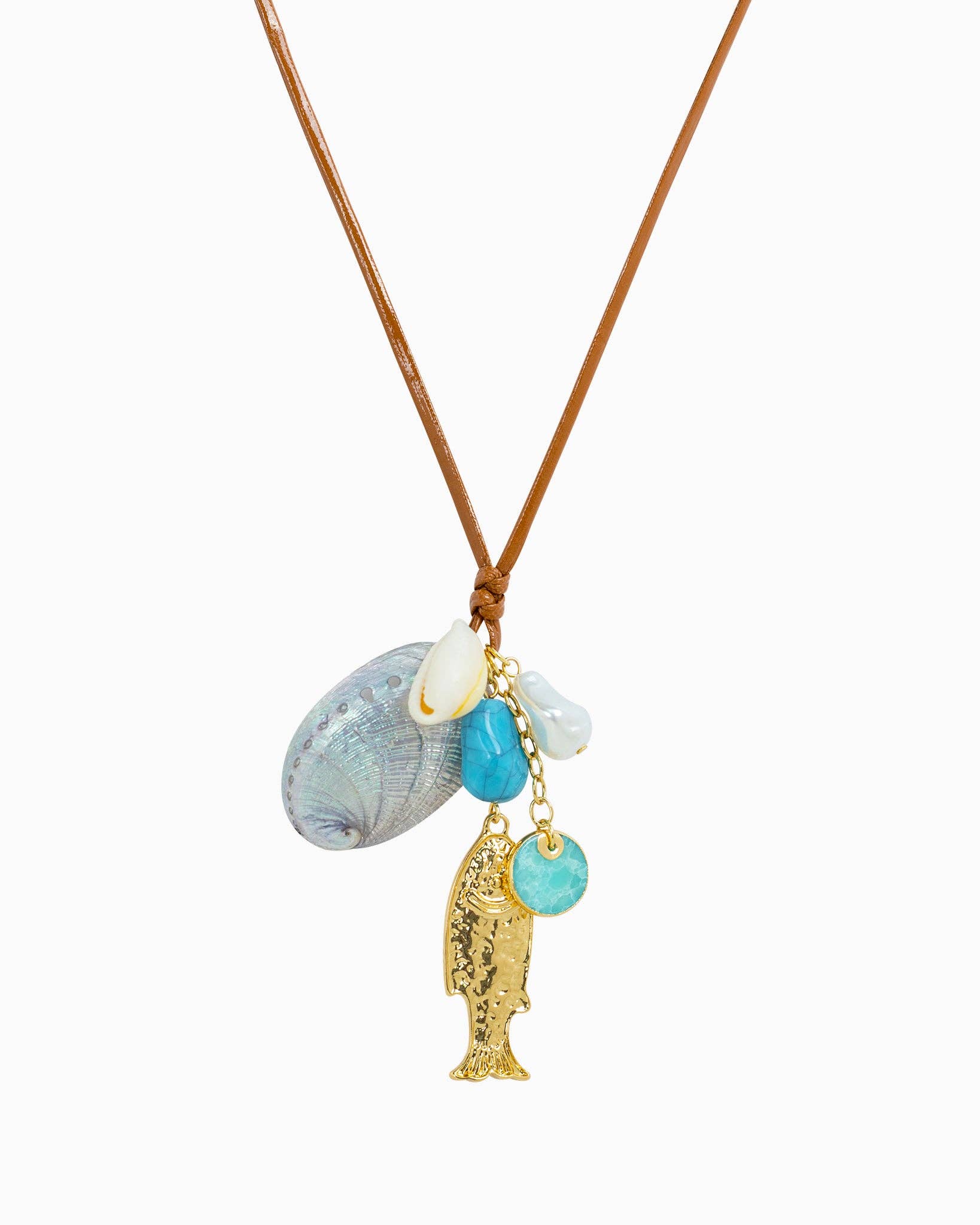 Mermaid Treasure Mix Charm Cord Necklace