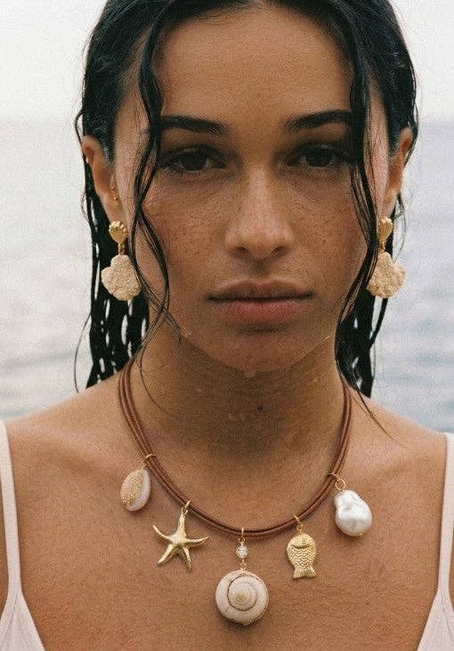 Golden Tides Charm Cord Necklace