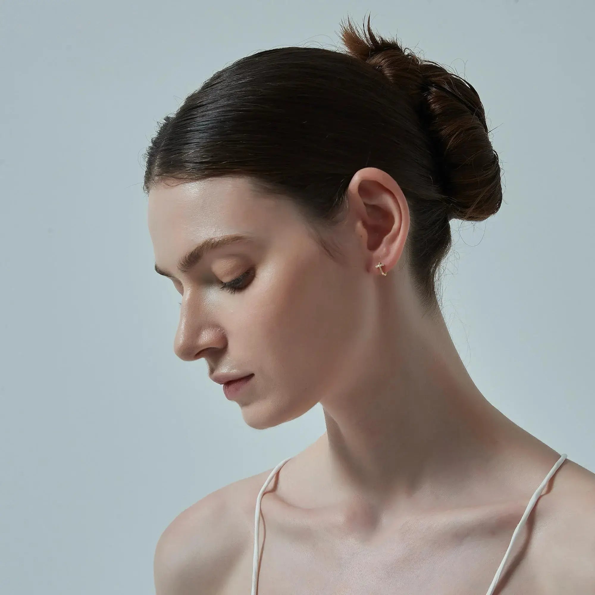 Small Cross Hoop Earrings