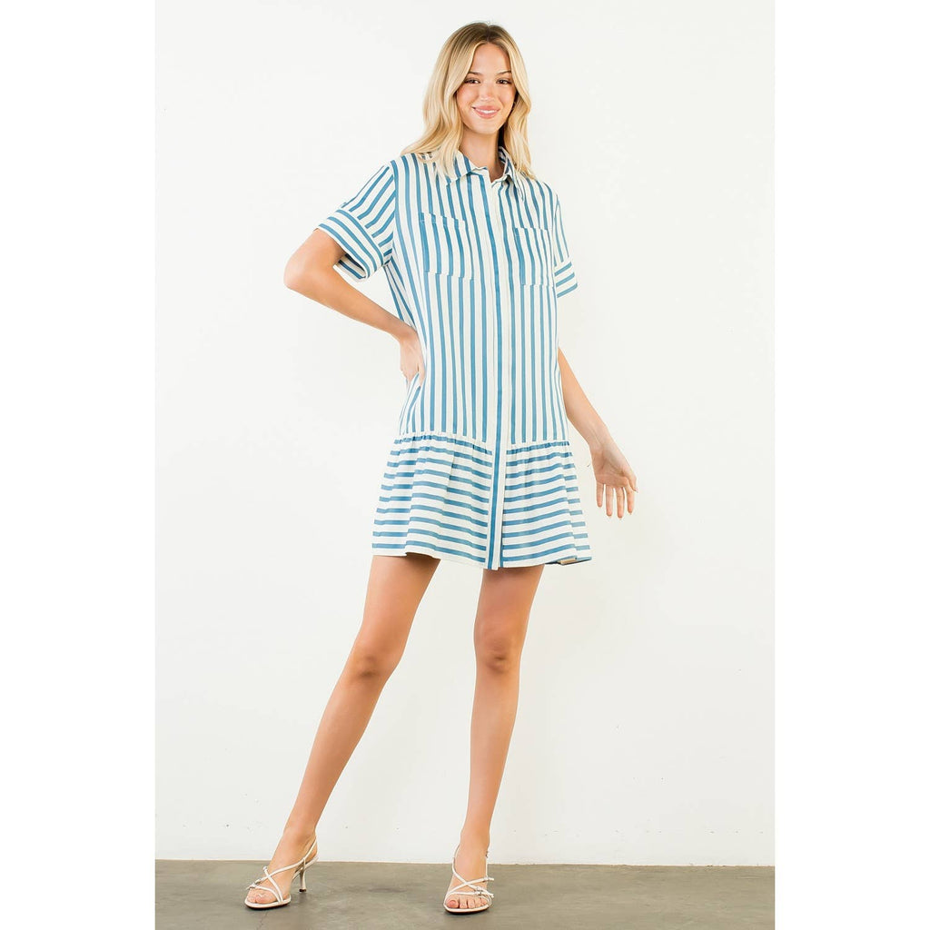 Teagan Striped Tiered Dress