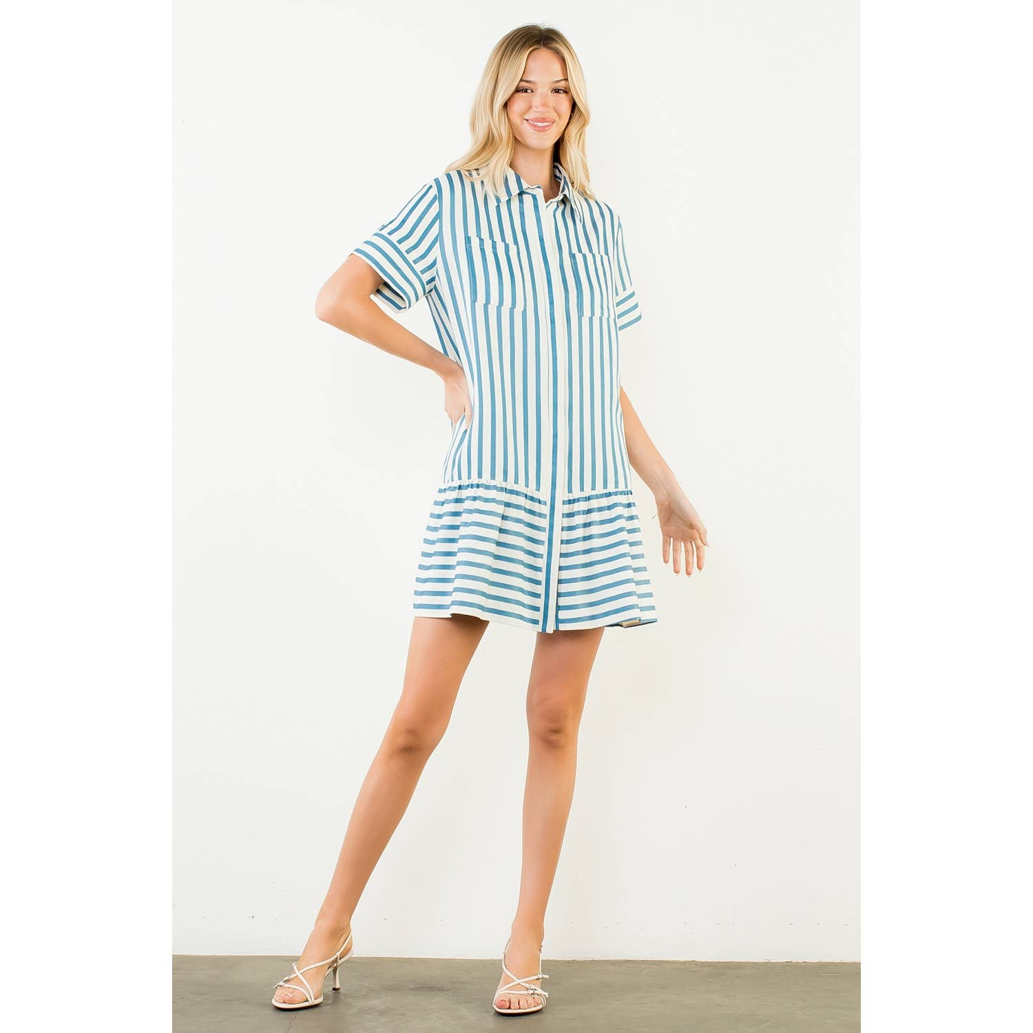 Teagan Striped Tiered Dress