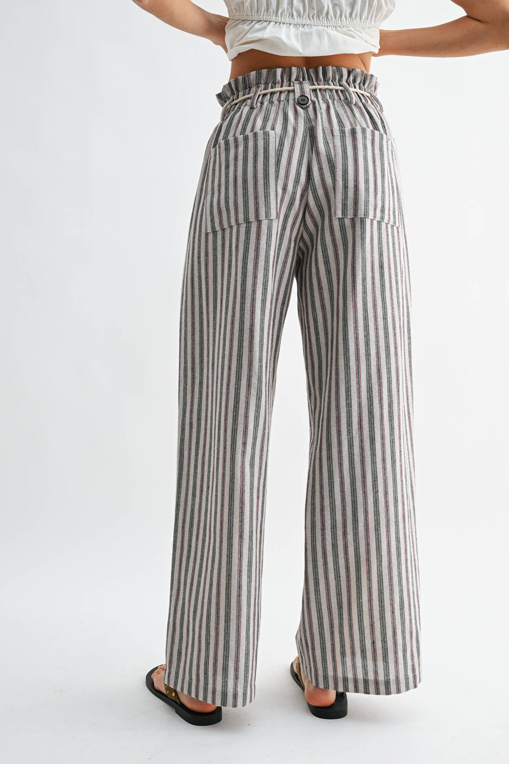 Jaden Striped Linen-Blend Pants