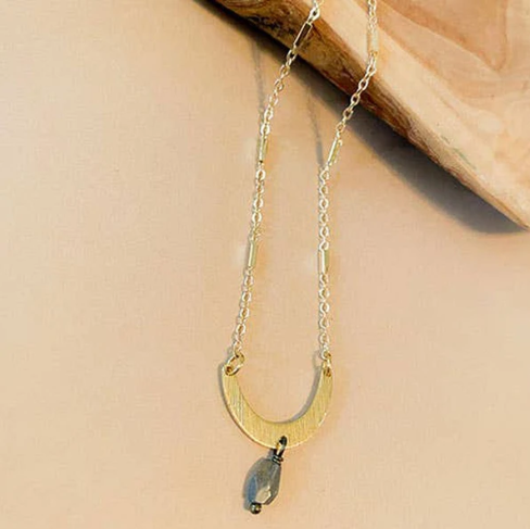 Crescent Labradorite Necklace